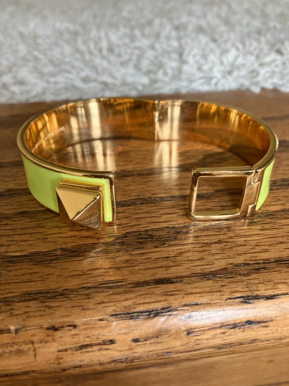 Kate Spade Gold-Tone Lime Enamel Pyramid Accent Bracelet - Picture 6 of 7